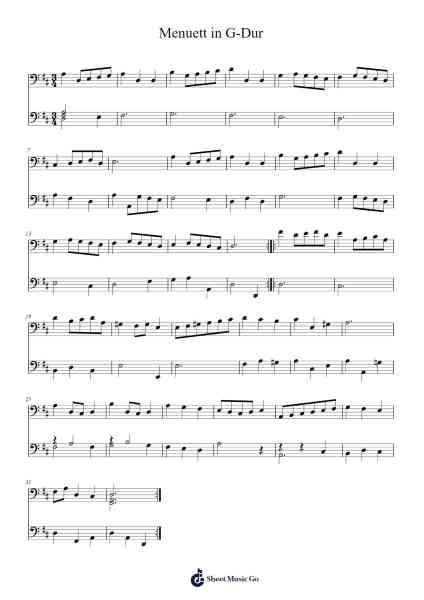 Menuett in G-Dur Sheet Music by Christian Petzold-Arr.Boycefax