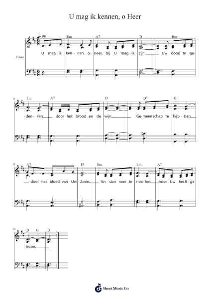U mag ik kennen, o Heer Sheet Music by -Arr.Jerhue