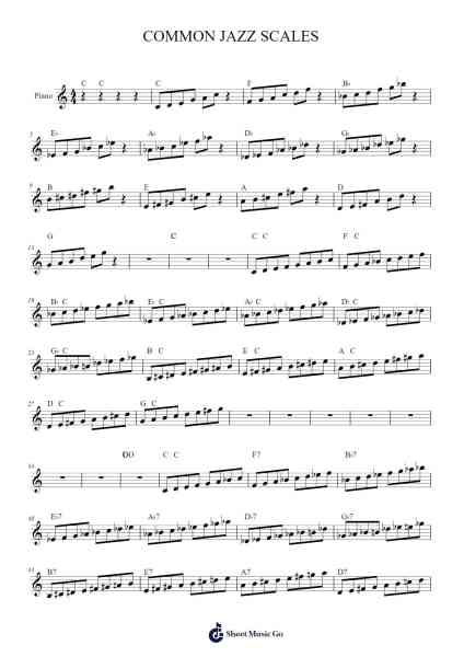 COMMON JAZZ SCALES Sheet Music by RDuPree-Arr.Losopp Webslin