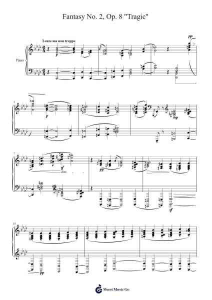 Fantasy No. 2, Op. 8 "Tragic" Sheet Music by Matthew Wong-Arr.Warges Morestone