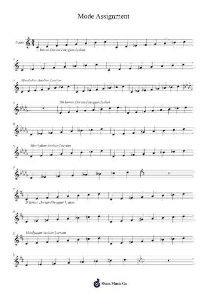 Mode Assignment Sheet Music by Bruceliot Housglenn-Arr.Bclark
