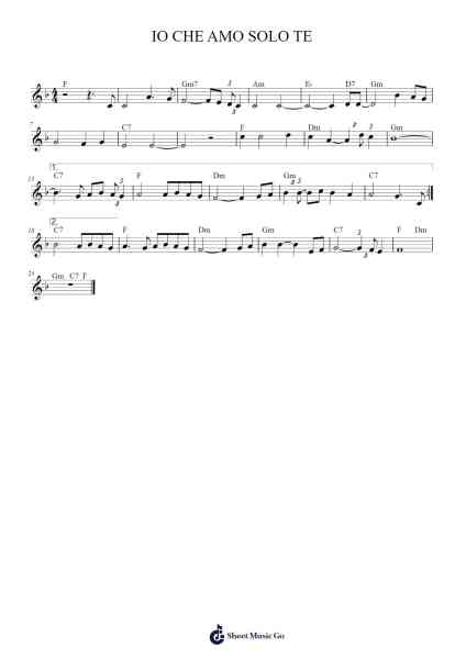 IO CHE AMO SOLO TE Sheet Music by Sérgio Endrigo-Arr.Blybohm