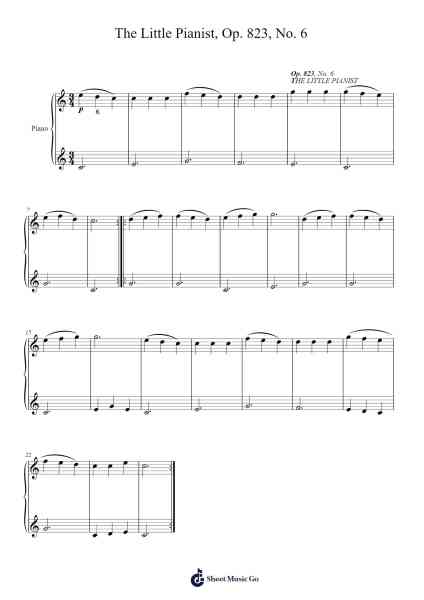 The Little Pianist, Op. 823, No. 6 Sheet Music by Carl Czerny-Arr.Sywatt