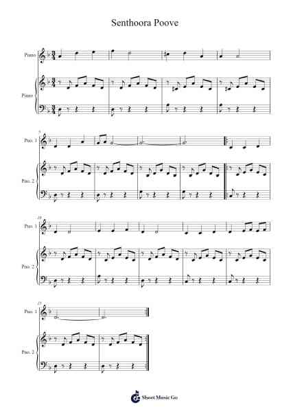 Senthoora Poove Sheet Music by Ilayaraja-Arr.Hudthur Simpglas