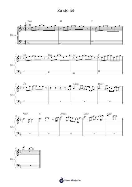 Za sto let Sheet Music by -Arr.Jorriel Toursnoah