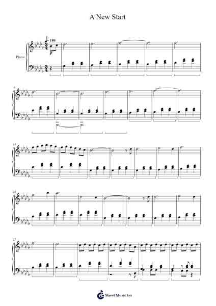 A New Start Sheet Music by Tessa Rose Jackson/Manna Horsting-Arr.Diabaird