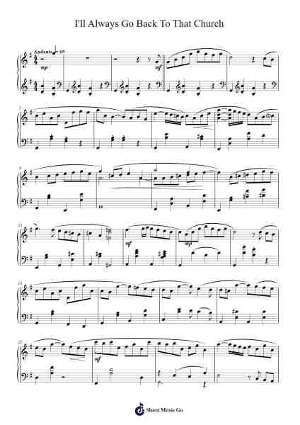 I'll Always Go Back To That Church Sheet Music by Gabriel Yared-Arr.Walmeo