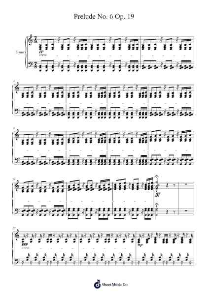 Prelude No. 6 in E Major, Op. 19 Sheet Music by ...etc...-Arr.Stilhan Dalter