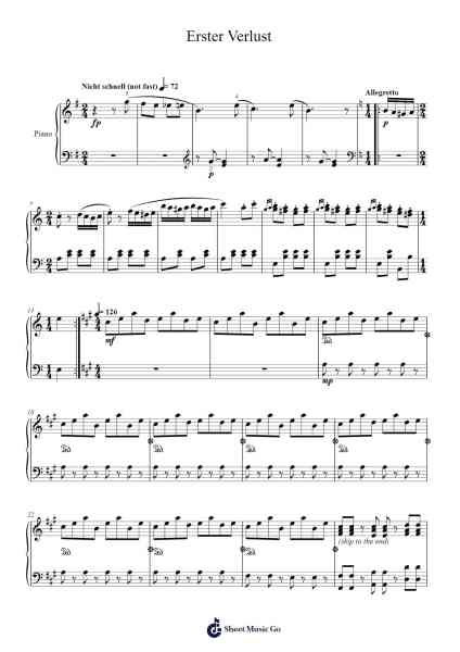 Erster Verlust Sheet Music by Robert Schumann-Arr.Dwightlitt