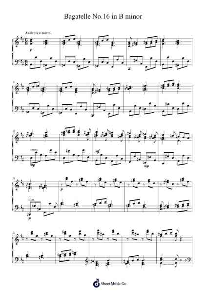 Bagatelle No.16 in B minor Sheet Music by undefined-Arr.Rodblair