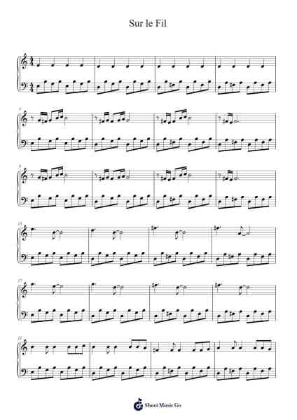 Sur le Fil Sheet Music by Yann Tiersen-Arr.Xanlain Drychel