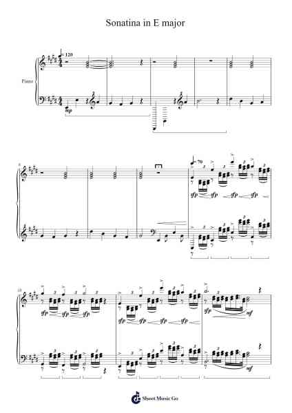 Sonatina in E Major Sheet Music by Silas S.-Arr.Saulnick Huddon