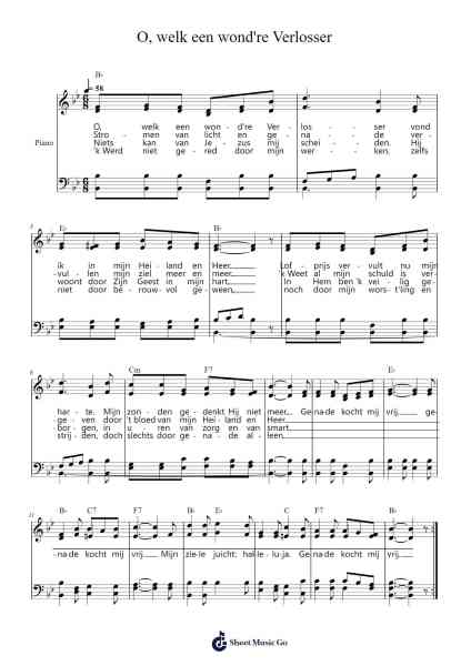O, welk een wond're Verlosser Sheet Music by -Arr.Pulborg Ridean