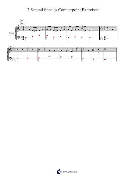 2 Second Species Counterpoint Exercises Sheet Music by Patsfan1281-Arr.Yvonmand
