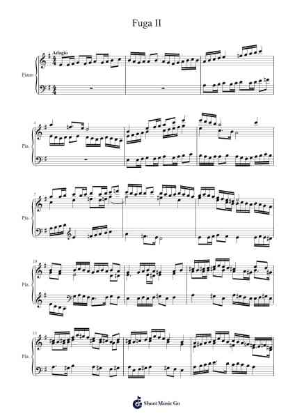 Fuga II Sheet Music oleh Paul SALORT-Arr.Mollwalsh Dinions