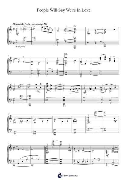 People Will Say We're In Love (from Oklahoma!) Sheet Music by Rodgers & Hammerstein-Arr.Beauyule