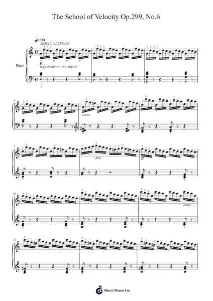 The School of Velocity, Op. 299, No. 6 Sheet Music by Carl Czerny-Arr.Tralind