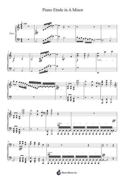 Piano Etude in A Minor 樂譜由 Ronald Karle - 編曲 Thornle