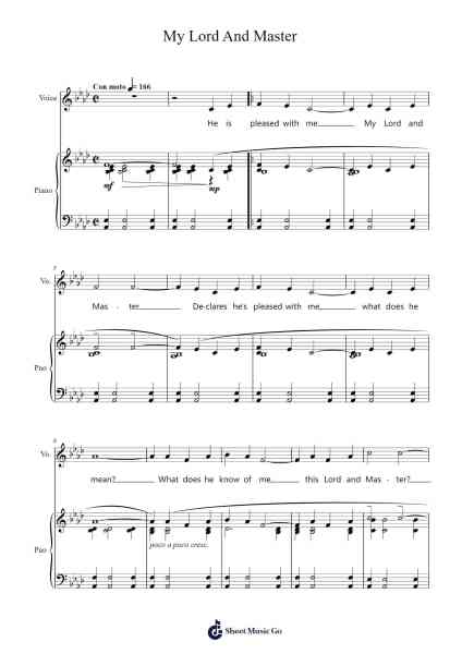 My Lord And Master Sheet Music by Richard Rodgers-Arr.Janejill Mooca