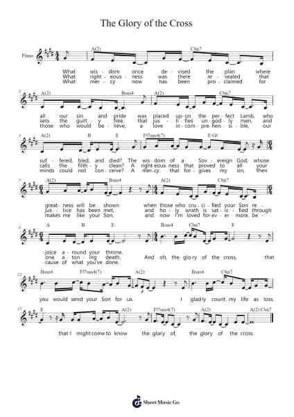 The Glory of the Cross Sheet Music by Bob Kauflin-Arr.Kelins Woothe