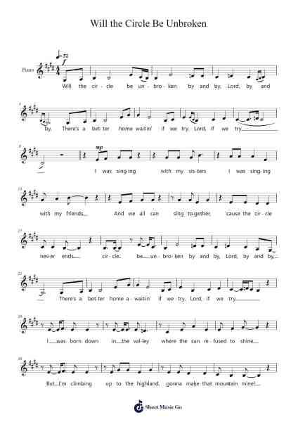 Will the Circle Be Unbroken Sheet Music by J. David Moore-Arr.Wymo