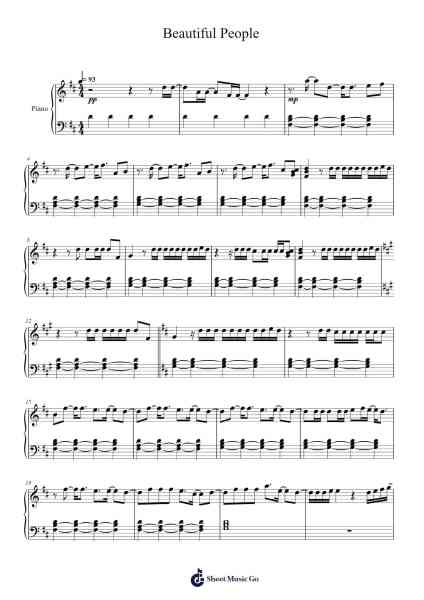 Beautiful People Sheet Music by Andrew9908 (arranger)-Arr.Hulclark