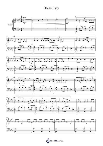 Do as I say Sheet Music by AMPRULE-Arr.Campleign Eli