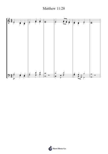 Matthew 11:28 Sheet Music by Mr. R. T. Kaffer-Arr.Cumrusk Wescky