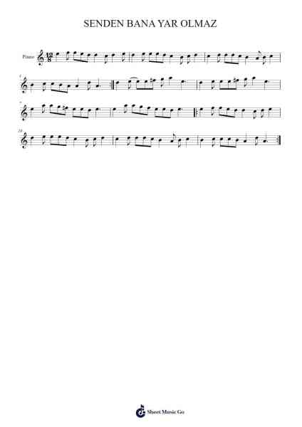 SENDEN BANA YAR OLMAZ Sheet Music by -Arr.Krisbe Chadky