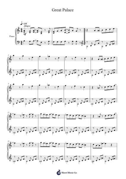 Great Palace Sheet Music by Akito Nakatsuka-Arr.Dywalsh Barster