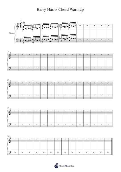 Barry Harris Chord Warmup Sheet Music by Barry Harris-Arr.Juddton Mucott
