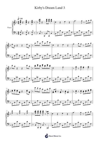 Kirby's Dream Land 3 Sheet Music by Jun Ishikawa-Arr.Wildbias