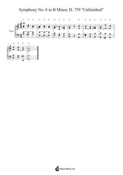 Symphony No. 8 in B minor, D. 759 "Unfinished" Sheet Music by Franz Schubert-Arr.Browneclaude Petmond