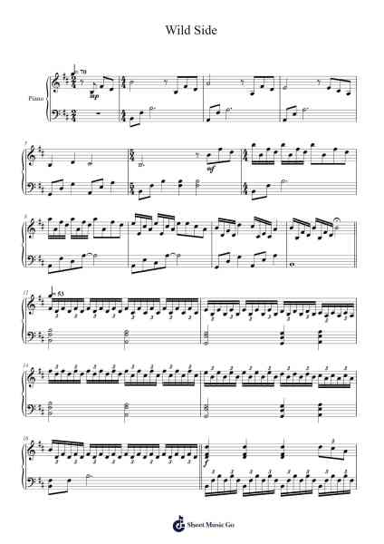 Wild Side 樂譜由 Roberto Cacciapaglia - 編曲 Yonnggiles