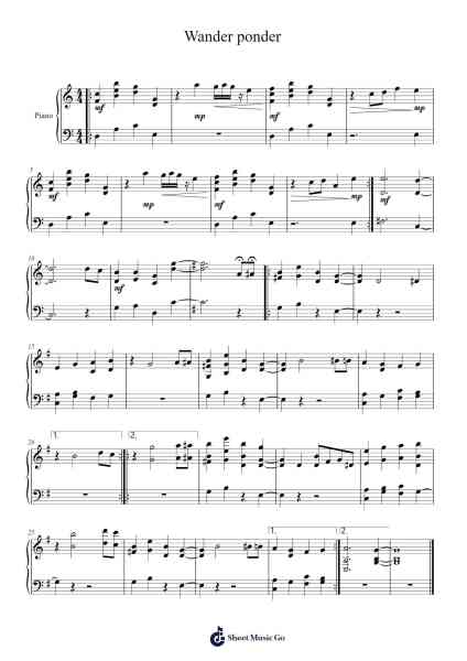 Wander Ponder Sheet Music by Daniel Herrera-Arr.Hobryce Cookeniei