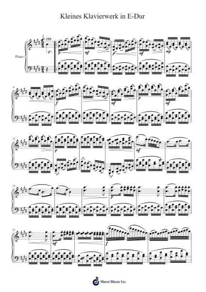 Kleines Klavierwerk in E-Dur Sheet Music by Yassin Ibraim-Arr.Woodcie Budad
