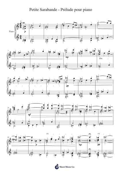 Petite Sarabande - Prélude pour piano Sheet Music by Obsolescence-Arr.Huxclair