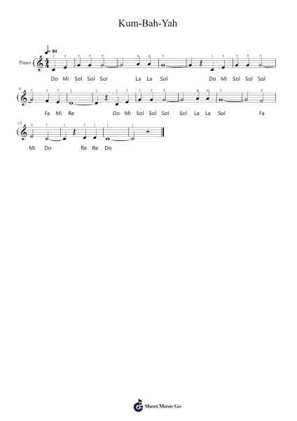 Kum-Bah-Yah Sheet Music by sensemaya1179-Arr.Kyletus Stanchloe