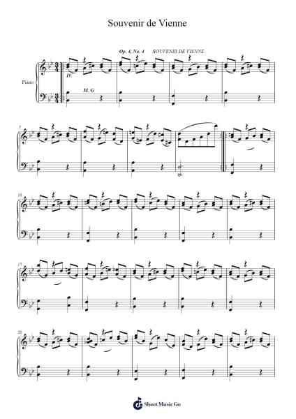 Souvenir de Vienne, Op. 4, No. 4 Sheet Music by Sigismond Thalberg-Arr.Christpir Cromnore
