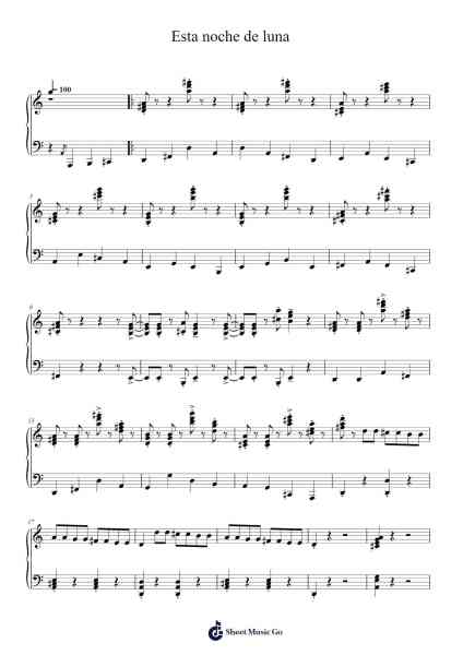 Esta noche de luna Sheet Music by José García/Graciano Gómez-Arr.Cookelus