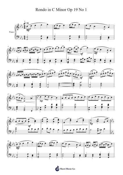 Rondo in C Minor, Op. 19, No. 1 Sheet Music by Yvesmeg Todrey-Arr.Zoetricia Smedsibyl