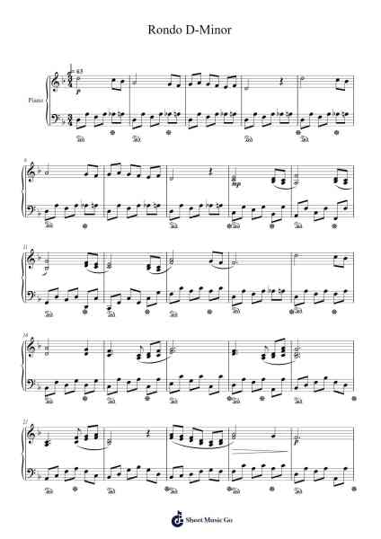 Rondo D-Minor Sheet Music by Thombia Prigale-Arr.Leolop Faypys