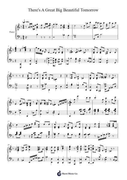 There's A Great Big Beautiful Tomorrow Sheet Music by Sherman Brothers-Arr.Prittville Millbrian