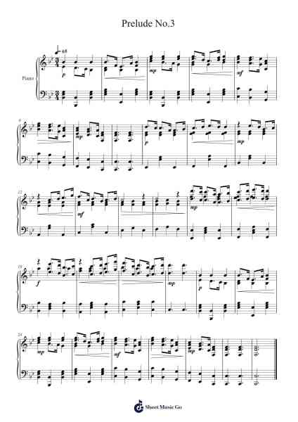 Prelude No.3 Sheet Music by hoangducminhn-Arr.Giswolf