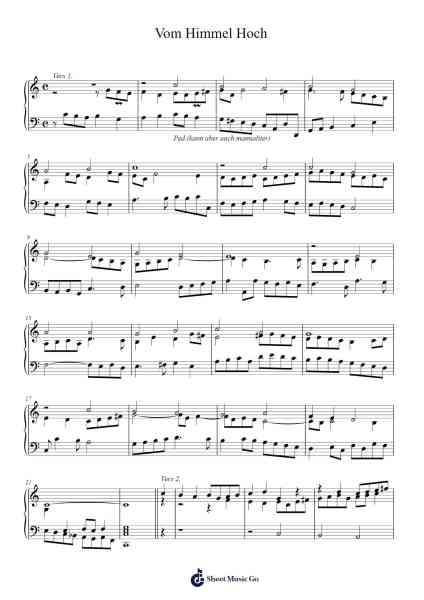 Vom Himmel Hoch Sheet Music by Francois Zachow-Arr.Invy