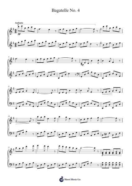 Bagatelle No. 4 Sheet Music by Michael Kravchuk-Arr.Bradfred Copsweet