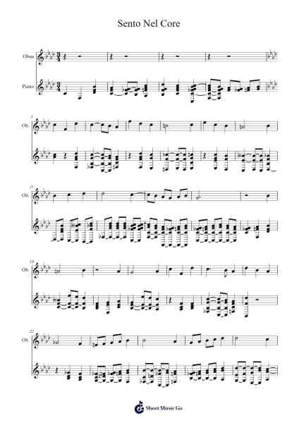 Sento Nel Core Sheet Music by -Arr.Charmie