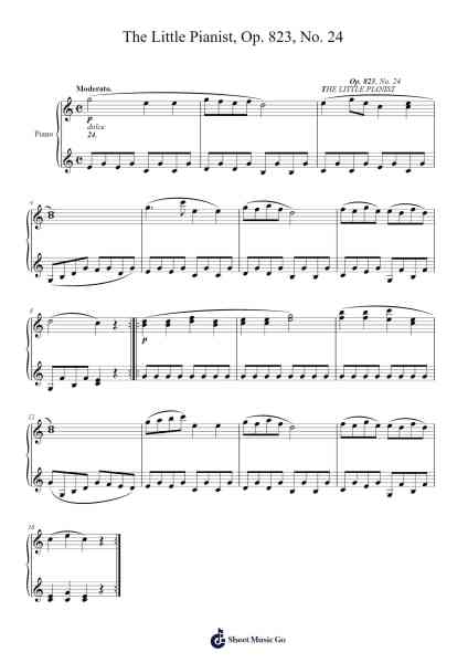 The Little Pianist, Op. 823, No. 24 Sheet Music by Carl Czerny-Arr.Dilpont Trollsper