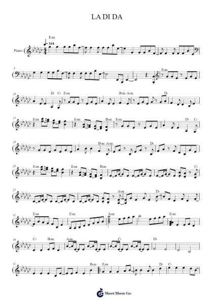 LA DI DA Sheet Music by Everglow-Arr.Sherkes Dofrank