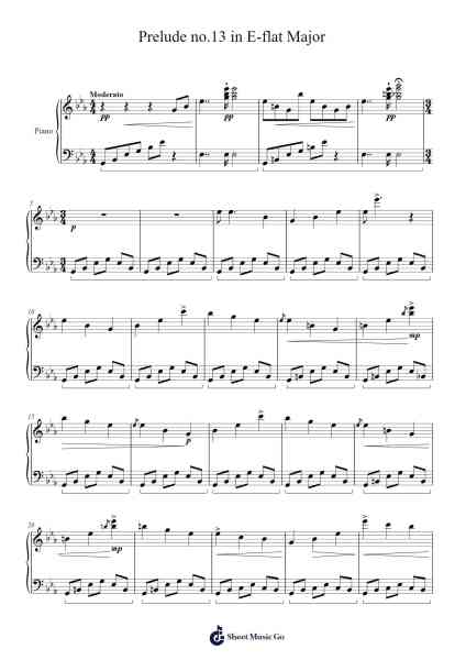 Prelude No. 13 in E-flat Major Sheet Music by F. Golin-Arr.Gekeith Fordkiel